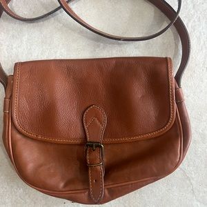 Saks Fifth Avenue Made in Italy Crossbody Vintage Leather Women Bag